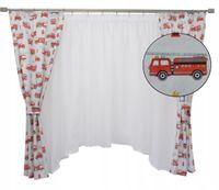 Komplet dziecięcy firana zasłona STRAŻ POŻARNA