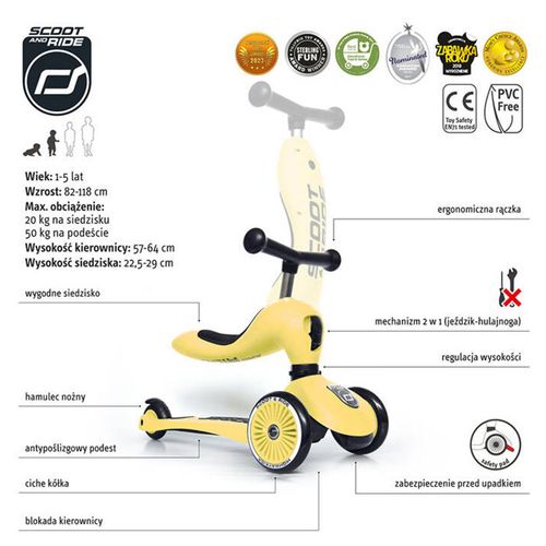 Jeździk i Hulajnoga Scootandride 2W1 Lemon Highwaykick 1 na Arena.pl