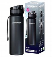 BUTELKA FILTRUJĄCA AQUAPHOR CITY 0,5 L CZARNA Z 1 FILTREM BIDON DO WODY