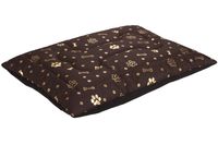 Legowisko poducha dla psa Welsti brązowy złote kości i łapki L 100x70 antypoślizgowa