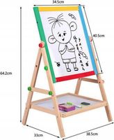 TABLICA KREDOWA DWUSTRONNA MAGNETYCZNA DLA DZIECI DREWNIANA + EDUKACYJNA