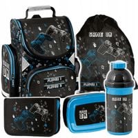 Tornister szkolny Paso Player plecak dla chłopca 1 2 3 klasa czarny