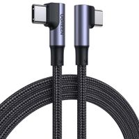 kątowy kabel przewód w oplocie usb-c quick charge pd 100w 1m czarny