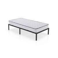 Łóżko z Materacem 90x190 cm Składane Metalowe Rama Łóżka Stelaż Czarne