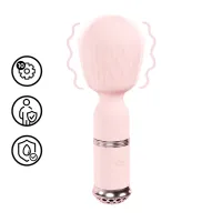 loveline velour mini-wand rożowy - 10 trybow, wodoodporny, usb