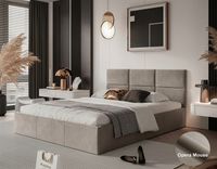 ŁOŻKO TAPICEROWANE PORTO Z PODNOSZONYM STELAŻEM POJEMNIKIEM POŚCIEL 160x200