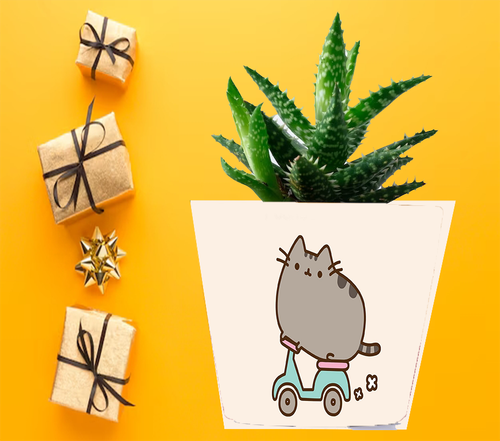 Doniczka do kwiatów/roślin - Pusheen - Kotek na Arena.pl