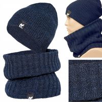 ciepły MĘSKI KOMPLET CZAPKA + KOMIN szalik tuba zimowy PRODUKT POLSKI