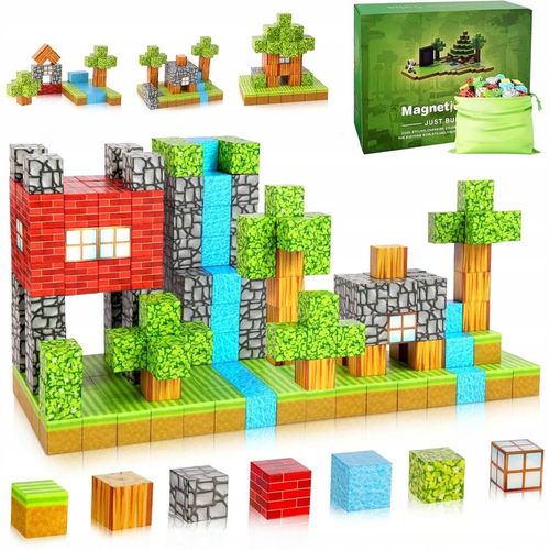KLOCKI MAGNETYCZNE SZEŚCIANY DLA DZIECI 1 LUDZIK 100 KLOCKÓW POMYSŁ ZESTAW na Arena.pl