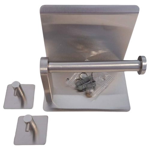 Uchwyt Na Papier Toaletowy + 2 Wieszaki Srebrny na Arena.pl