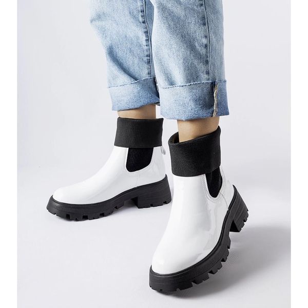 Białe wsuwane botki workery r.41 zdjęcie 3