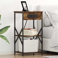 Szafka Nocna z półką 2 pcs Wędzony dąb 41 x 31 x 76 cm