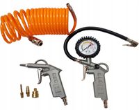Pistolet do przedmuchiwania i pompowania 6 elementów manometr przewód dysze
