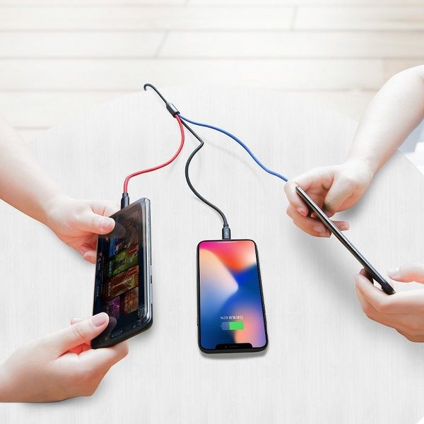 kabel usb baseus 3w1 usb-c / lightning / micro 3a 1.2m (czarny) zdjęcie 11