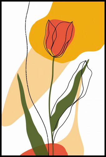 Plakat 68x101cm Przerysowany Tulipan na Arena.pl