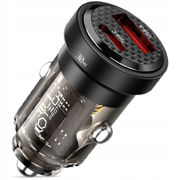 MAŁA ŁADOWARKA SAMOCHODOWA USB TYPE-C DO IPHONE 11 12 13 14 15 - DUAL PORT zdjęcie 1