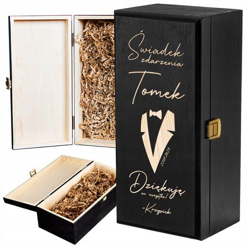 PODZIĘKOWANIE DLA ŚWIADKA PREZENT DLA ŚWIADKA SKRZYNKA NA ALKOHOL UPOMINEK na Arena.pl