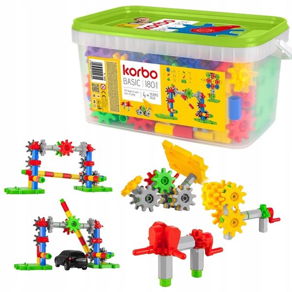 KORBO RUCHOME KLOCKI Basic 180 el + trombele 17 el zdjęcie 2