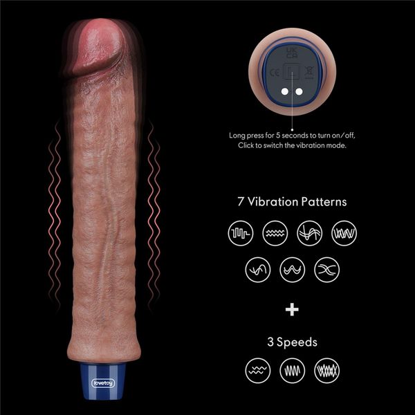 9.5" Real Softee Rechargeable Silicone Vibrating Dildo zdjęcie 14