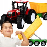 GIGANT TRAKTOR FARMER + MASZYNY WYWROTKA Ruchome części NAPĘD 53 CM PREZENT