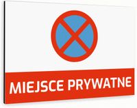 Tabliczka znak informacyjny 40x30 Biała MIEJSCE PRYWATNE Nierdzewna