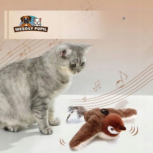 Zabawka dla kota INTERAKTYWNA latający PTAK z dźwiękiem na USB z na Arena.pl