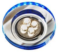 SS-23 CH/TR+BL GU10 50W+led smd 230V niebieski 2,1W chrom opr. strop. stała