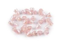 KWIATY DZWONECZKI RĘKODZIEŁO HANDMADE BRANSOLETKI PUDROWY RÓŻ 9x11MM 10SZT
