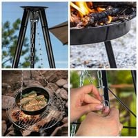 PALENISKO TRÓJNÓG GRILL RUSZT OGNISKOWY OGRODOWY WISZĄCY DUŻY 50CM OGNISKO