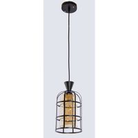 Druciana lampa wisząca VEN W-5007/1 BK industrialna czarny miodowy