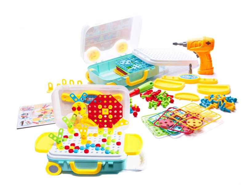 Puzzle Klocki w walizce + wkrętarka 258 el. zdjęcie 2