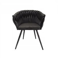 Ozdobny fotel z podłokietnikami Tilo czarny krzesło welwet Family Meble