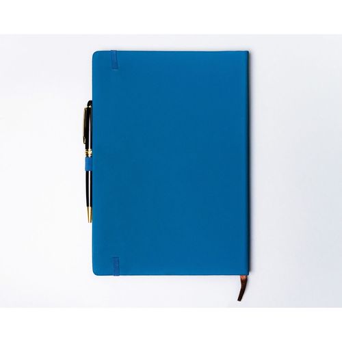 niebieski notes w twardej oprawie formacie b5 zadrukowany na Arena.pl