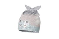 Broel MARIOLA czapka podwójna kotek kokarda szary-mięta 46-48