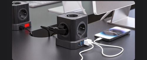 Biały Listwa Zasilająca Voomy PowerCube S6 z Jednym USB-C i Trzema USB-A na Arena.pl