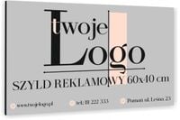 Tabliczka szyld reklamowy firmowy 60x40 z TWOIM LOGO + projekt w cenie