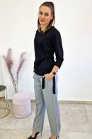 Czarna Bluzka Damska z Wiązaniem w Talii UNI