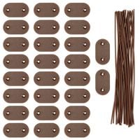 Elementy mocujące do maty osłonowej 26 szt. zestaw montażowy do osłon na balkon brązowy