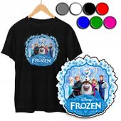 KOSZULKA DZIECIĘCA T-SHIRT Z NADRUKIEM - KRAINA LODU FROZEN - S 122-128