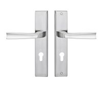 KLAMKA ZEWNĘTRZNA MAJA 72MM NA WKŁADKĘ LEWA NIKIEL