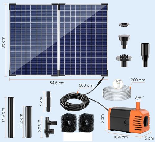 UŻYWANE Pompa solarna do oczka wodnego Biling 35W z 4 dyszami natryskowymi na Arena.pl