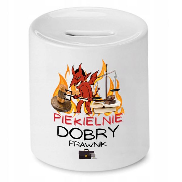 Skarbonka Dla Prawnika Piekielnie Dobry Prawnik Z Nadrukiem Ze Zdjęciem zdjęcie 1