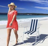 KRZESŁO PLAŻOWE TURYSTYCZNE SKŁADANE FOTEL LEŻANKA
