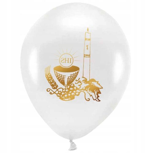 Zestaw balony komunijnych białe IHS Hostia 20szt na Arena.pl