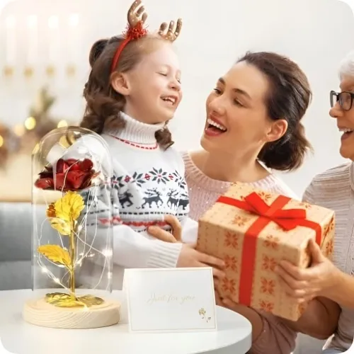 WIECZNA RÓŻA W SZKLE PREZENT ŚWIECĄCA LED PREZENT NA ŚWIĘTA DLA ŻONY na Arena.pl