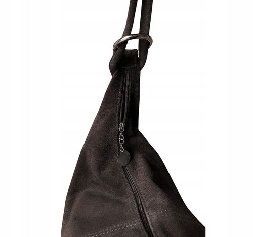 CZEKOLADOWA ZAMSZOWA TOREBKA WOREK CIEMNY BRĄZ TOREBKA ZAMSZ NATURALNY na Arena.pl