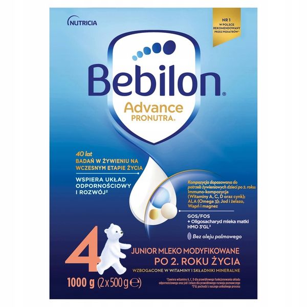 BEBILON 4 Mleko modyfikowane Advance Pronutra 1000 g zdjęcie 1