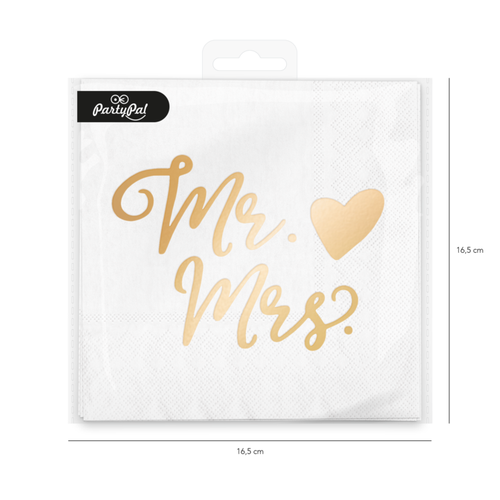 Serwetki Mr. & Mrs. białe 10szt na Arena.pl