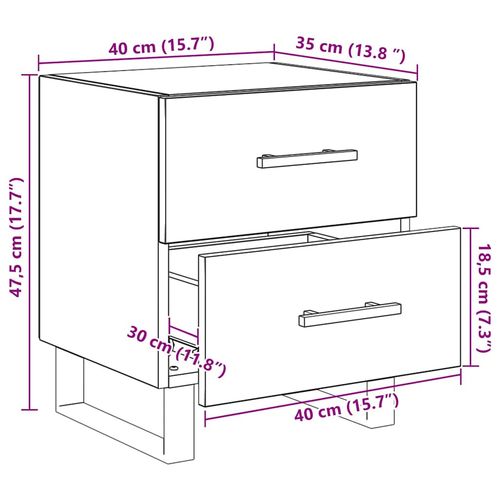 Szafka Nocna z szufladą Czarny dąb 40 x 35 x 47.5 cm na Arena.pl