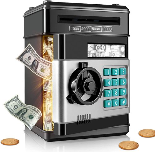 Sejf skarbonka dla dzieci bankomat na pin kod na banknoty monety wpłatomat na Arena.pl